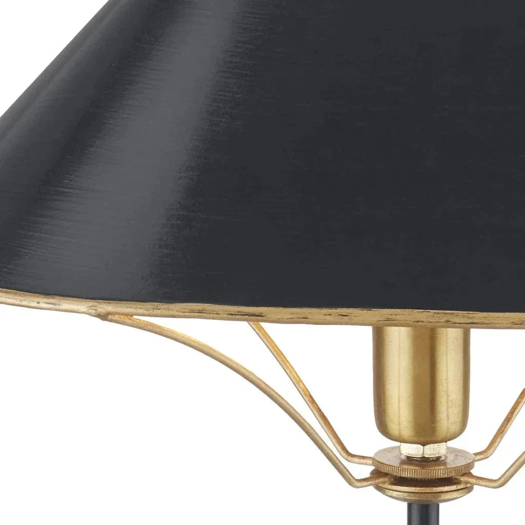 Daphne Black Iron Brass Design Table Lamp - LOOMLAN - Currey & Co - Table Lamps