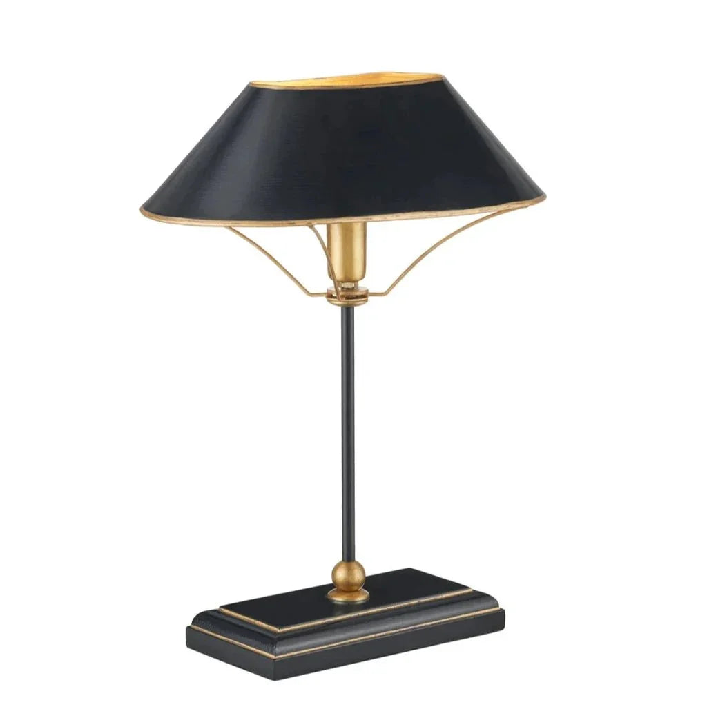 Daphne Black Iron Brass Design Table Lamp - LOOMLAN - Currey & Co - Table Lamps