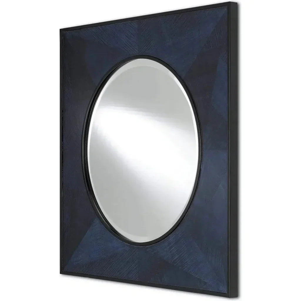 Dark Sapphire Caviar Black Kallista Mirror - LOOMLAN - Currey & Co - Wall Mirrors