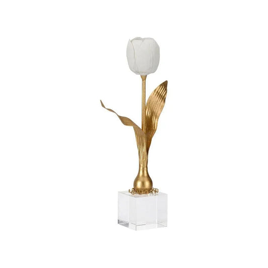 Darwin Tulip On Stand Gold Sculpture - LOOMLAN - Chelsea House - Statues & Sculptures