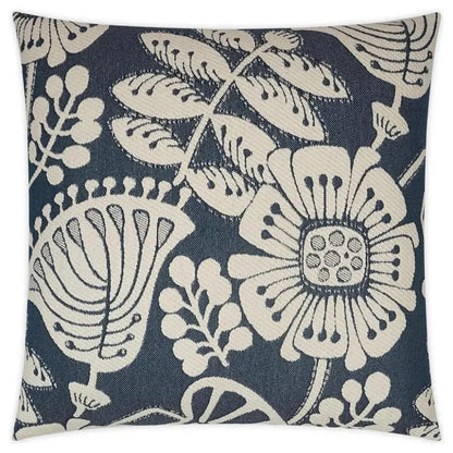 Dauphine Floral Navy Large Throw Pillow Insert - LOOMLAN - D.V. Kap - Throw Pillows
