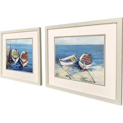 Day of Fishing Blue Canvas Art 2PC