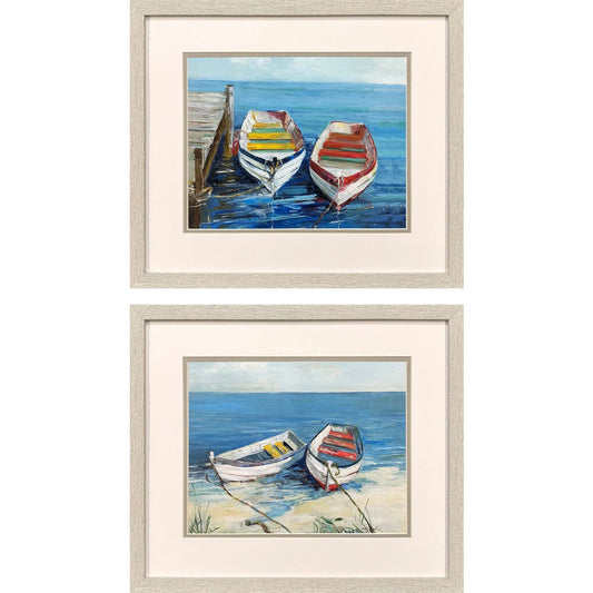 Day of Fishing Blue Canvas Art 2PC
