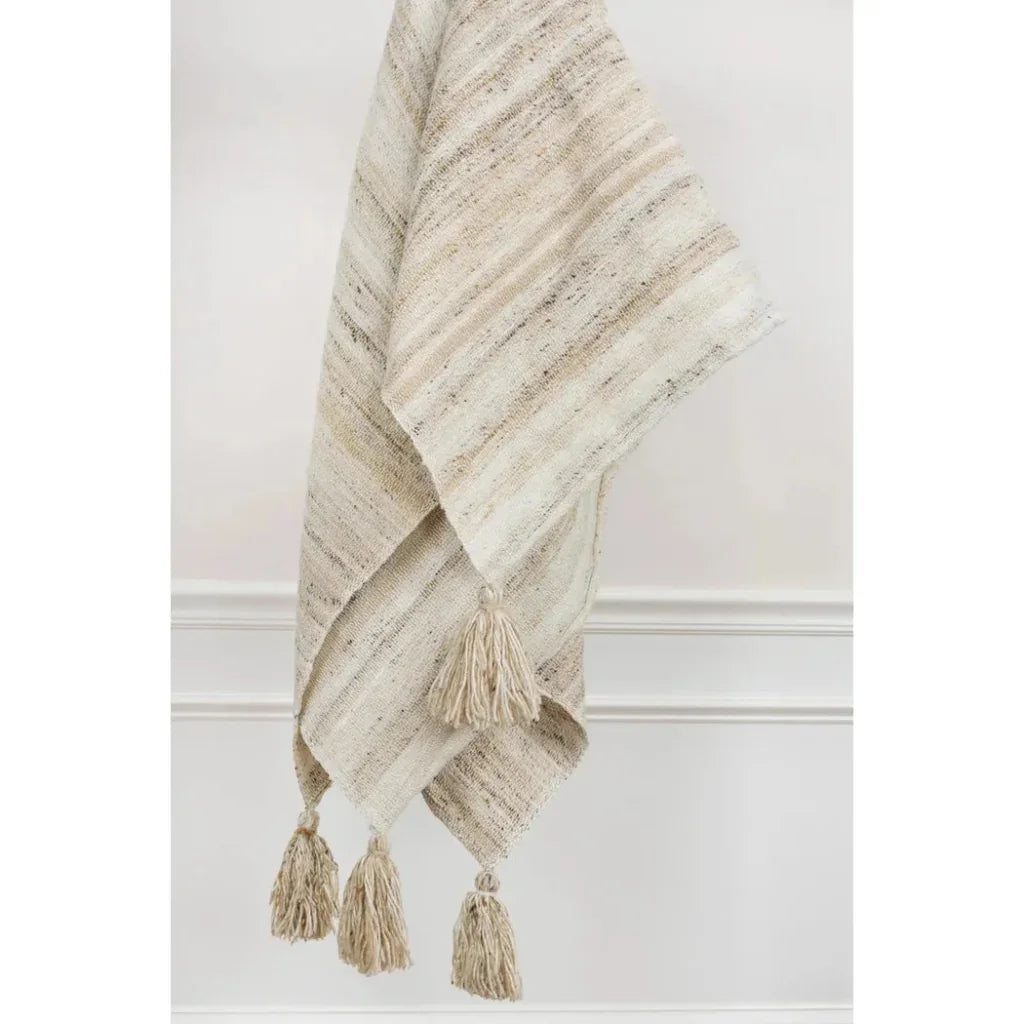 Daza Outdoor Throw Blanket-Outdoor Blankets-LOOMLAN-Multi- Beiges-LOOMLAN