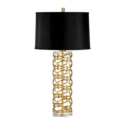 Dazzling Geomettric Patterned Gold Table Lamp - LOOMLAN - Wildwood - Table Lamps