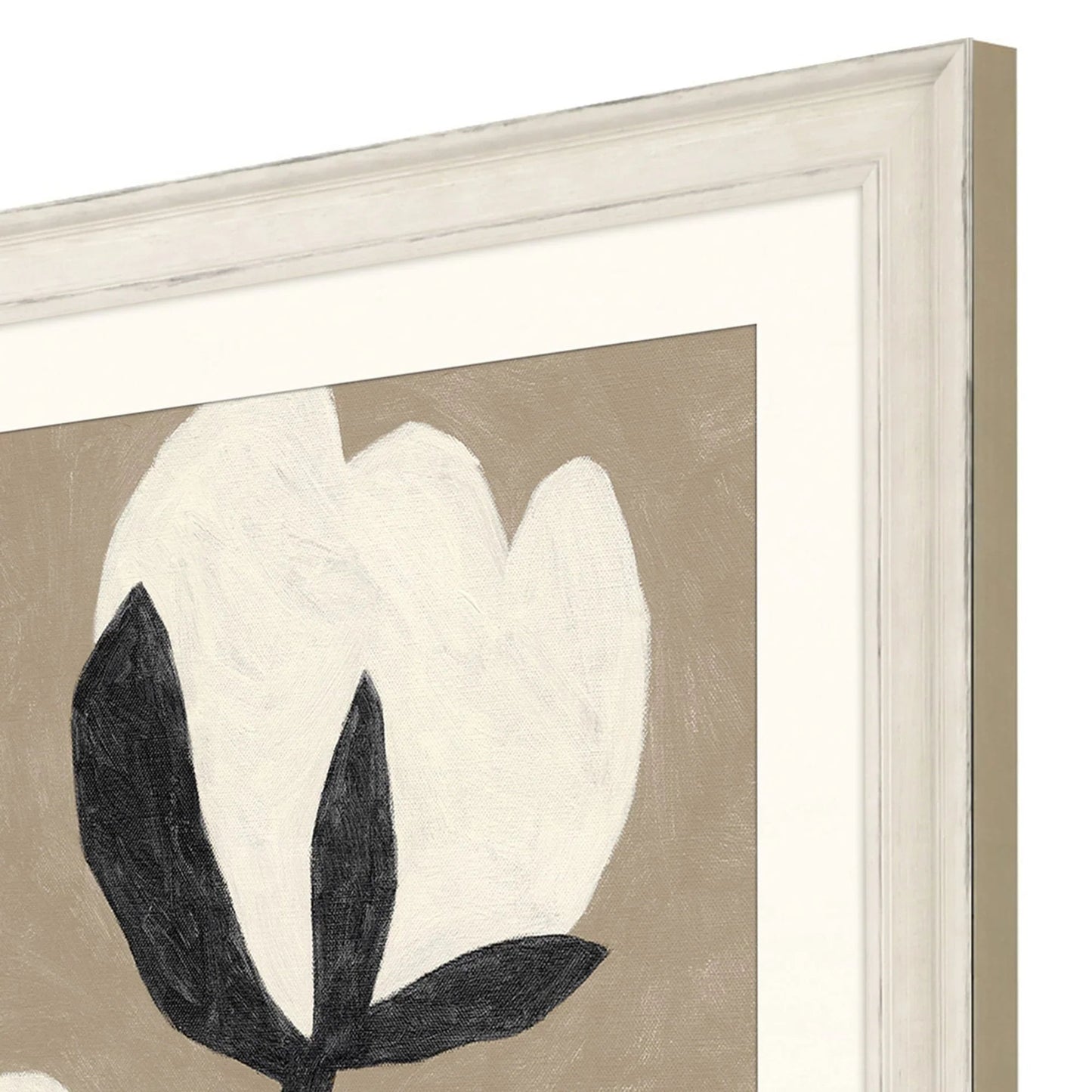 Delicate Sketch Wood Frame White Canvas Art