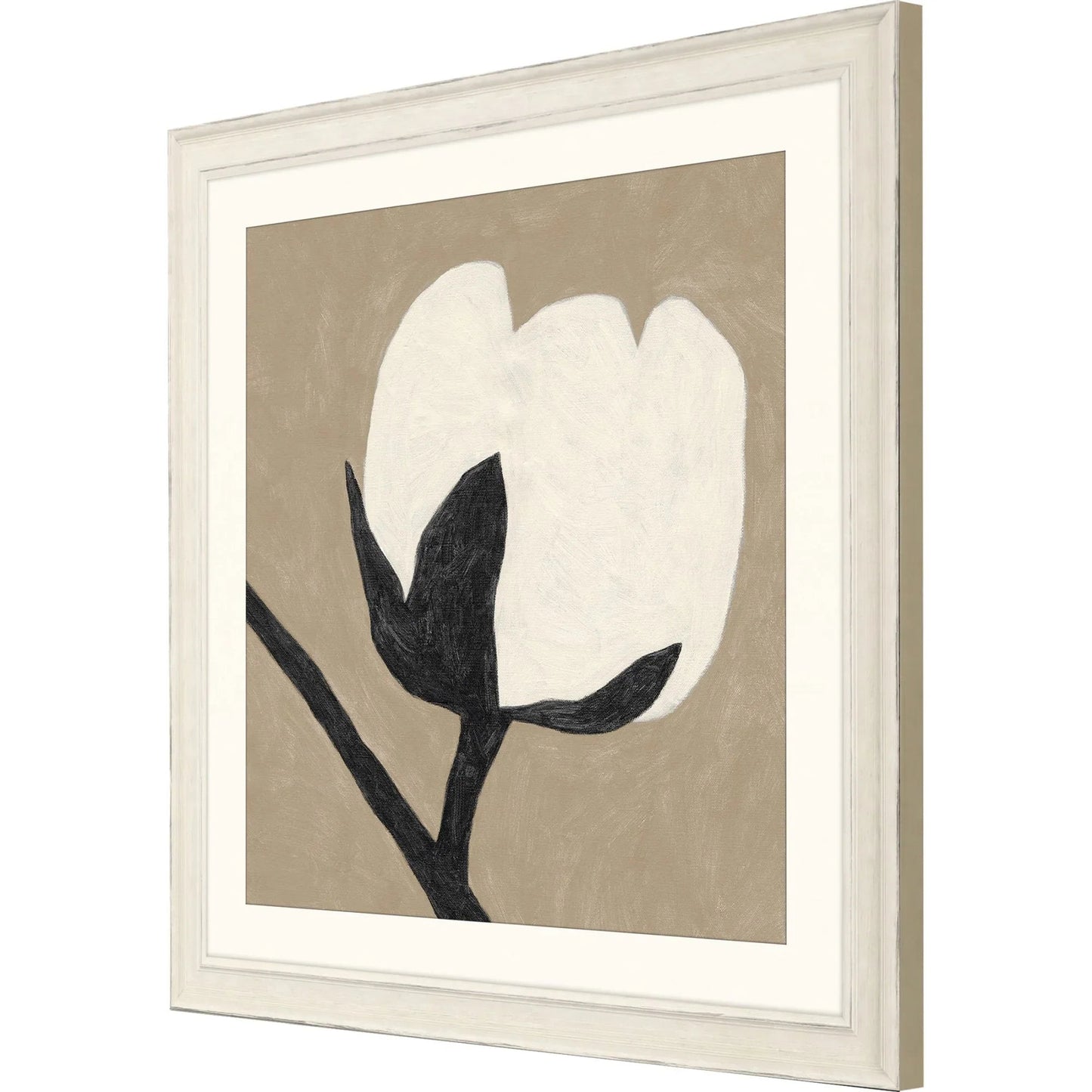 Delicate Sketch Wood Frame White Canvas Art