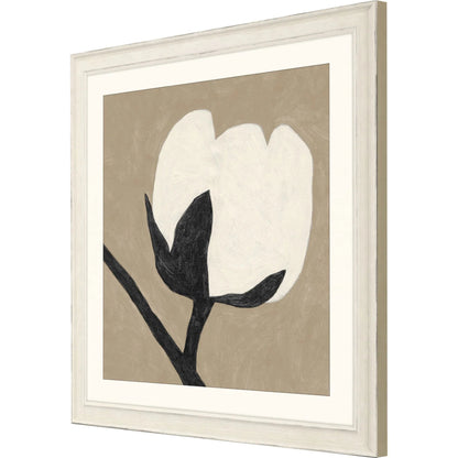 Delicate Sketch Wood Frame White Canvas Art