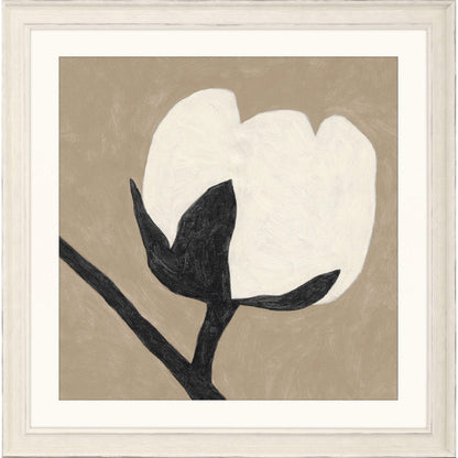 Delicate Sketch Wood Frame White Canvas Art