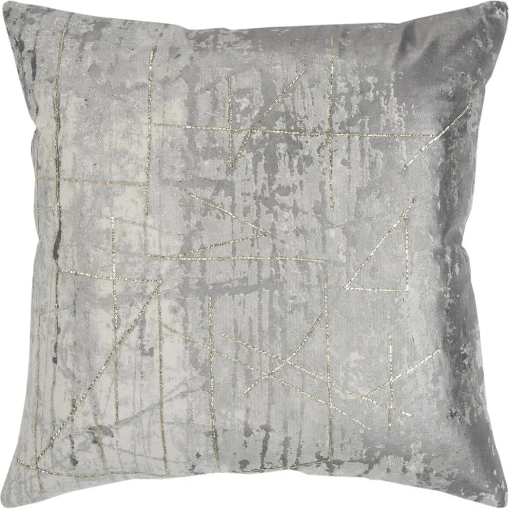 LOOMLAN Dell Silver Throw Pillow With Down Insert