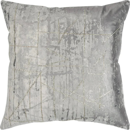 LOOMLAN Dell Silver Throw Pillow With Down Insert