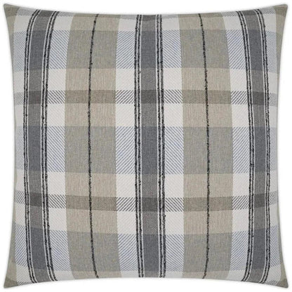 Dellwood Plaid Check Tan Grey Large Throw Pillow Insert - LOOMLAN - D.V. Kap - Throw Pillows