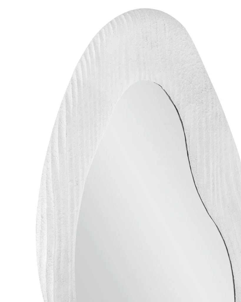 Dianne Distressed White Finish Wall Mirror - LOOMLAN - Bassett Mirror - Wall Mirrors
