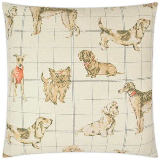 Dog Daze Stone Brown Throw Pillow Insert - LOOMLAN - D.V. Kap - Throw Pillows