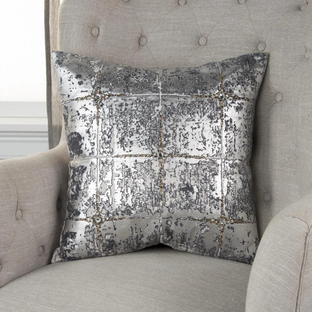 LOOMLAN Dolly Metallic Silver Decorative Pillow Insert