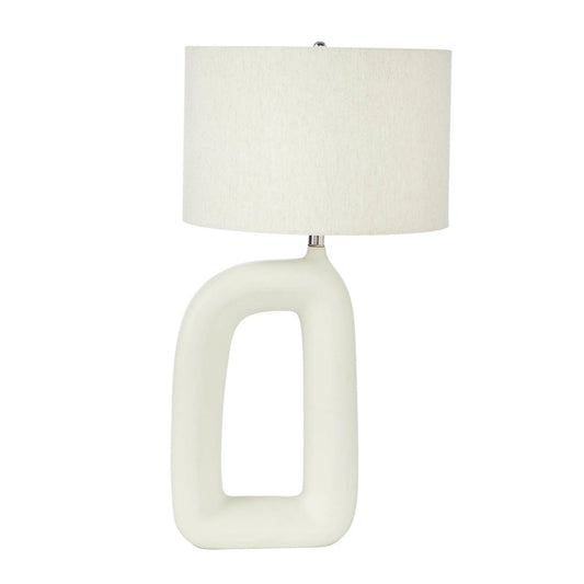 LH Home Dove White Ceramic Table Lamp