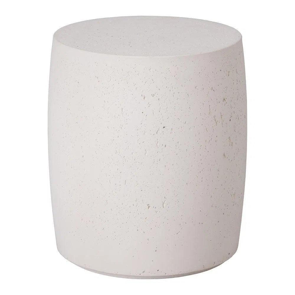Drum 18 in. Round Chalk White Terrazzo Garden Stool-Garden Stools-Emissary-LOOMLAN