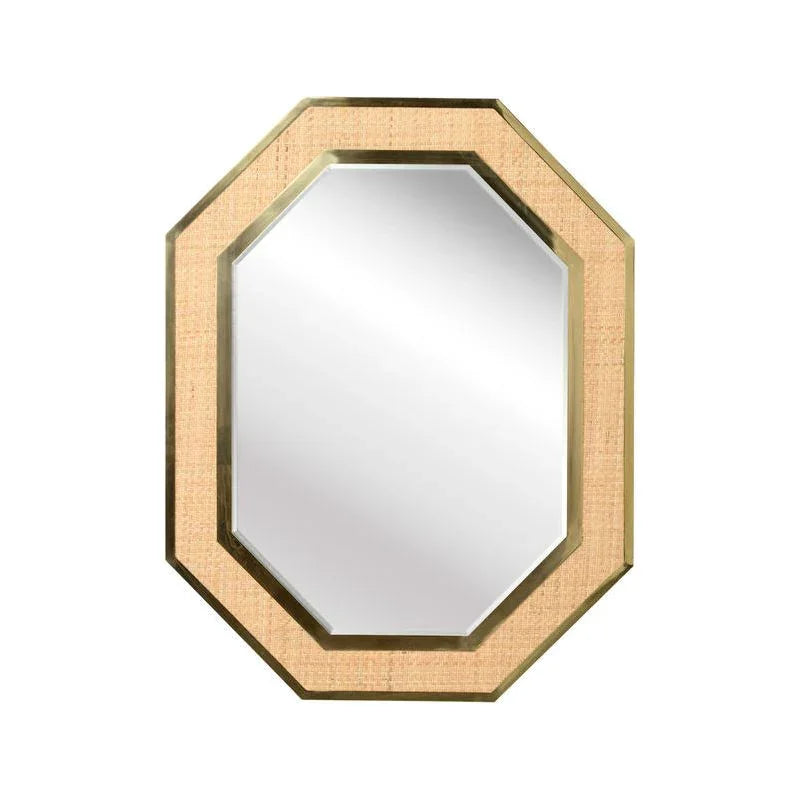 Dunbar Brass Trimmed Wall Mirror - LOOMLAN - Wildwood - Wall Mirrors