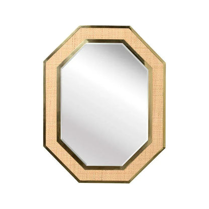 Dunbar Brass Trimmed Wall Mirror - LOOMLAN - Wildwood - Wall Mirrors