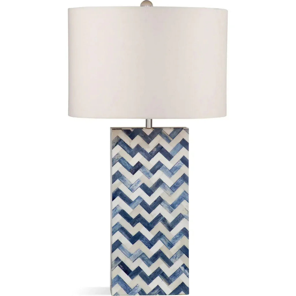 Dunmore Bone and Iron Blue Table Lamp - LOOMLAN - Bassett Mirror - Table Lamps