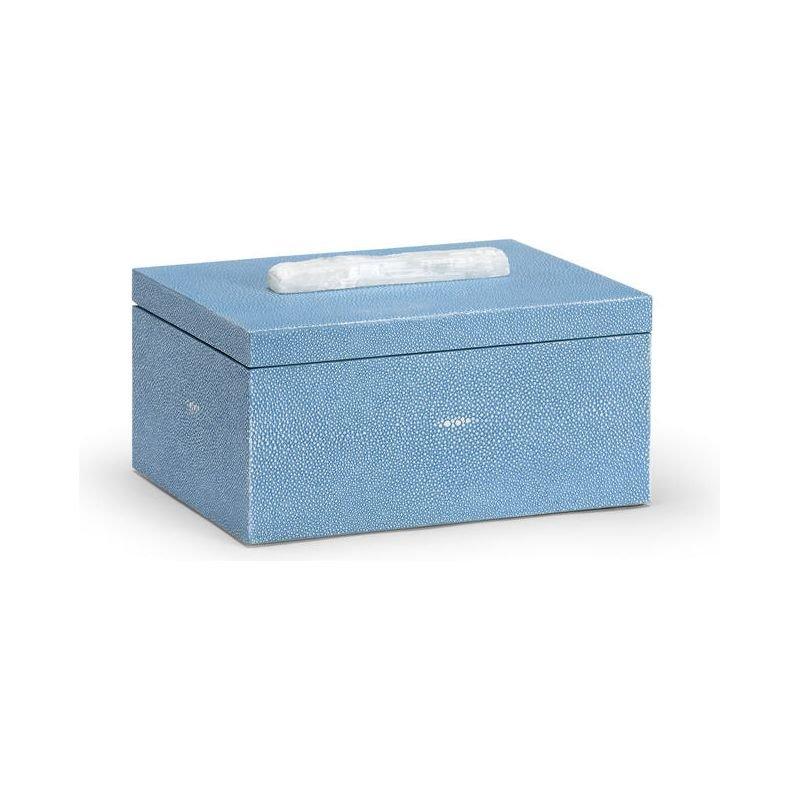 Durham Blue Shagreen Covered Wooden Box - LOOMLAN - Chelsea House - Boxes & Bowls