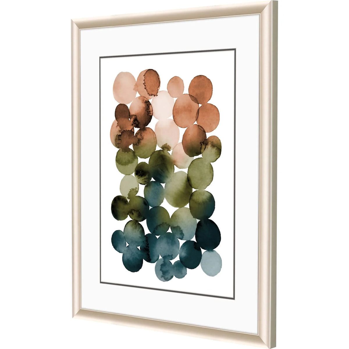 Earthy Circles Blue Framed Wall Art -- view 3