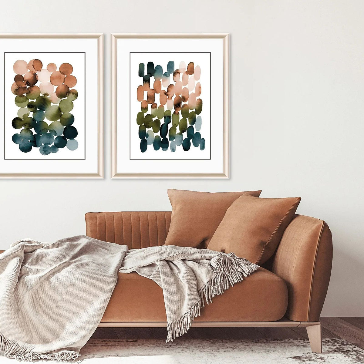 Earthy Circles Blue Framed Wall Art -- view 6