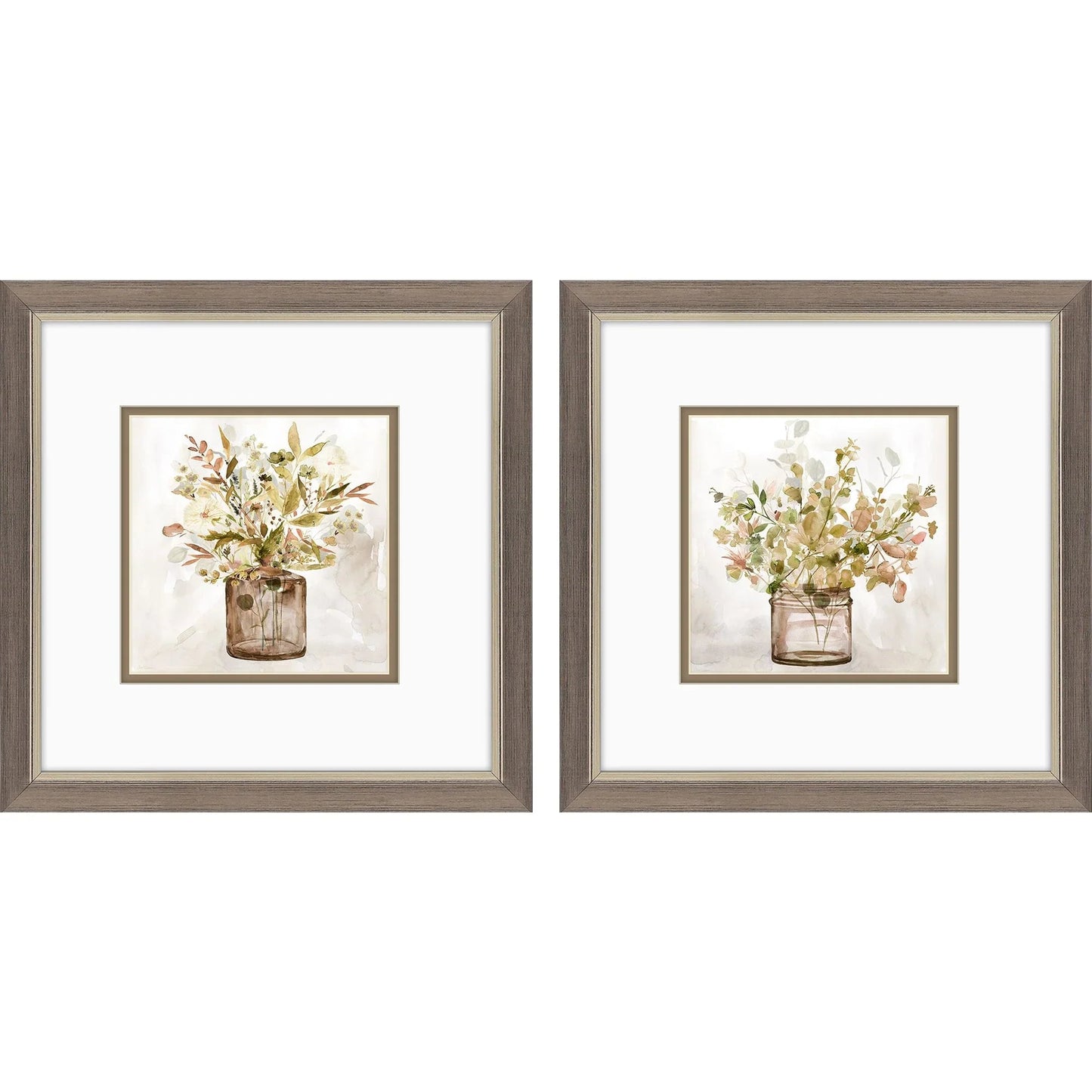 Earthy Garden Green Canvas Art 2PC