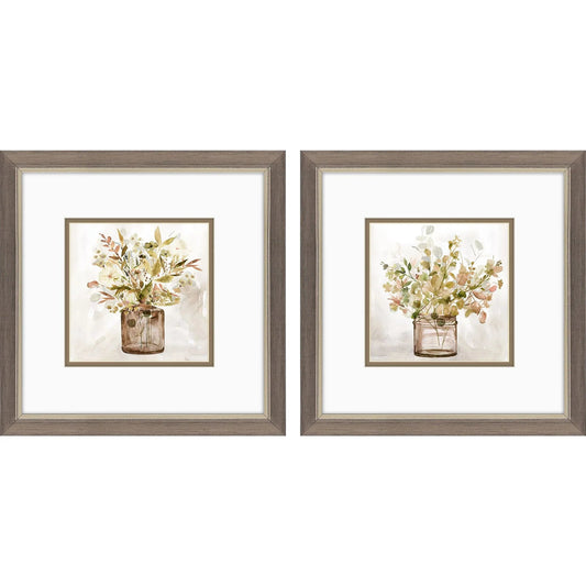 Earthy Garden Green Canvas Art 2PC