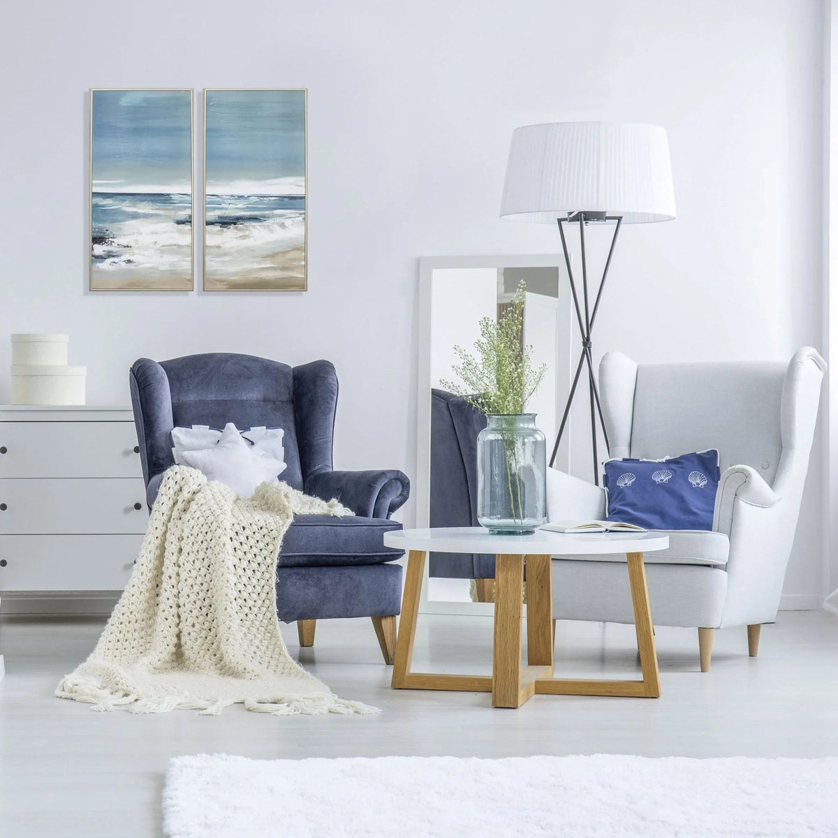 East Coast Blue Framed Wall Art 2PC -- view 2