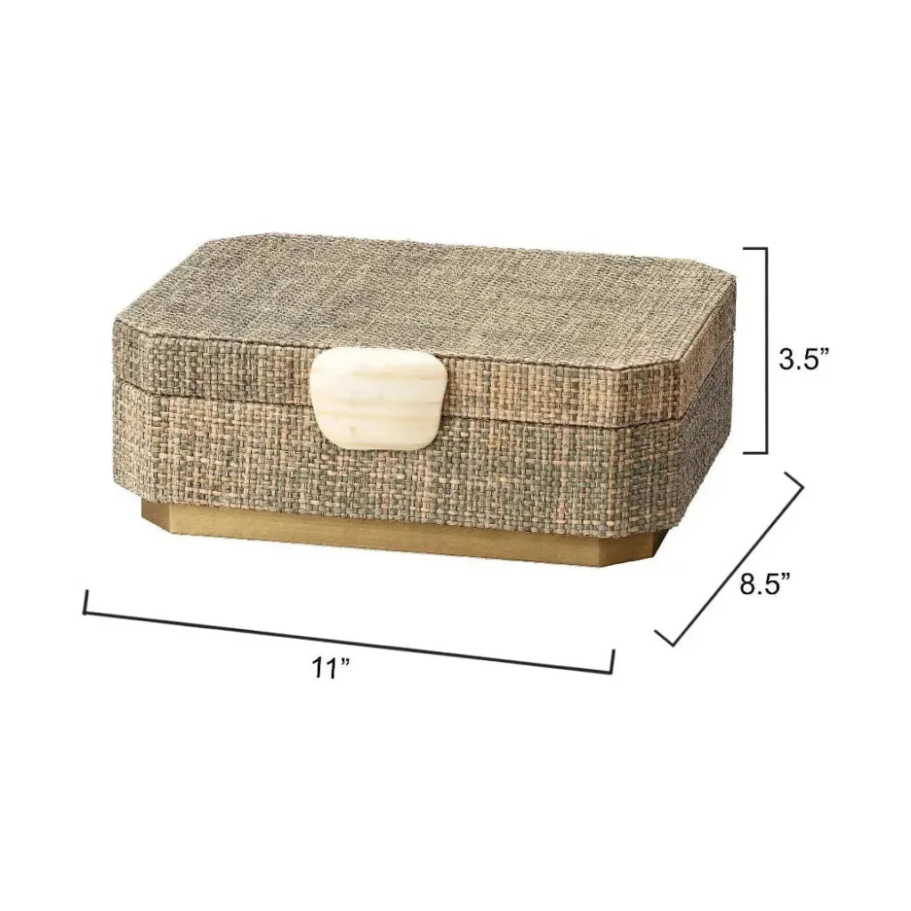 Eden Raffia Decorative Box - LOOMLAN - Jamie Young - Boxes & Bowls