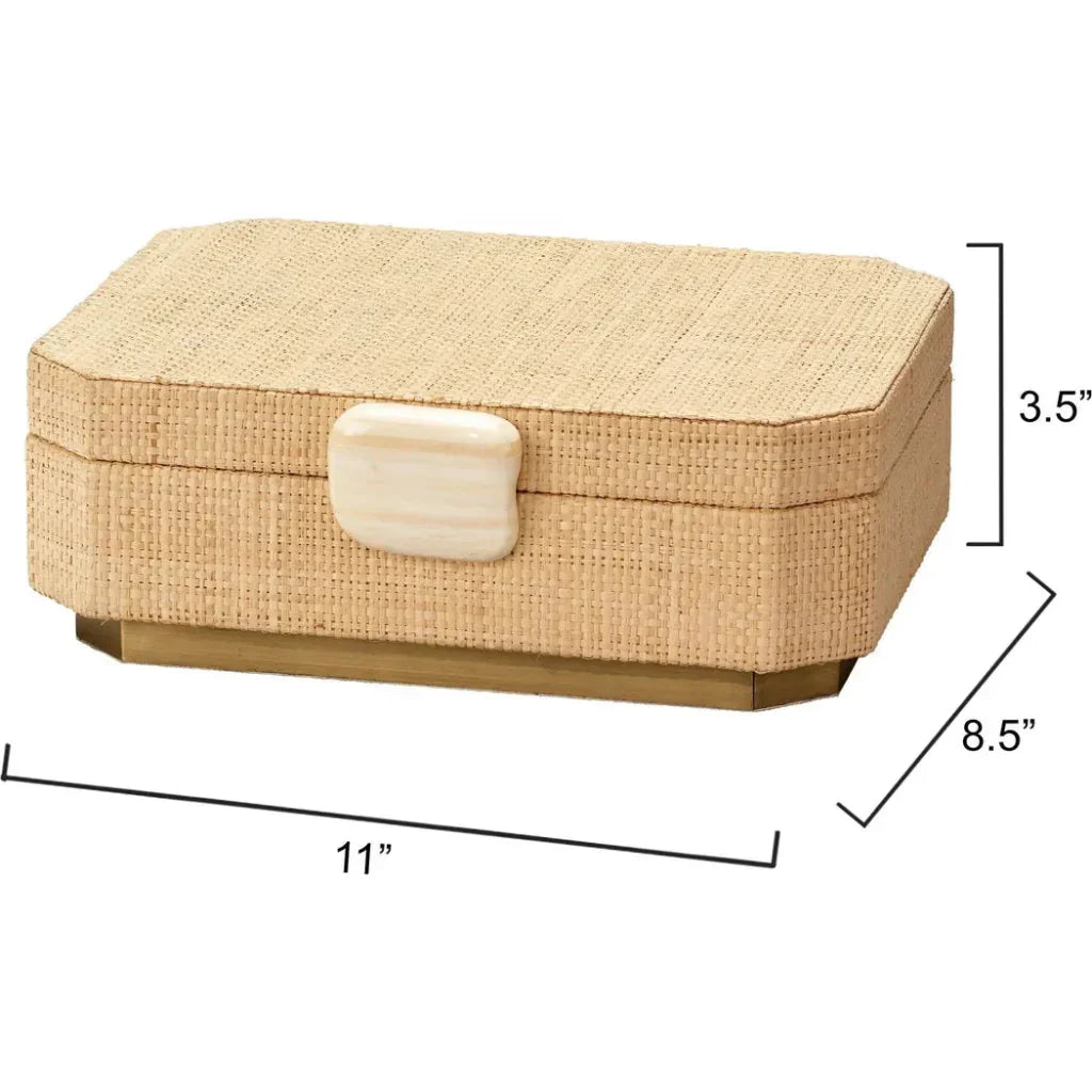 Eden Raffia Decorative Box - LOOMLAN - Jamie Young - Boxes & Bowls