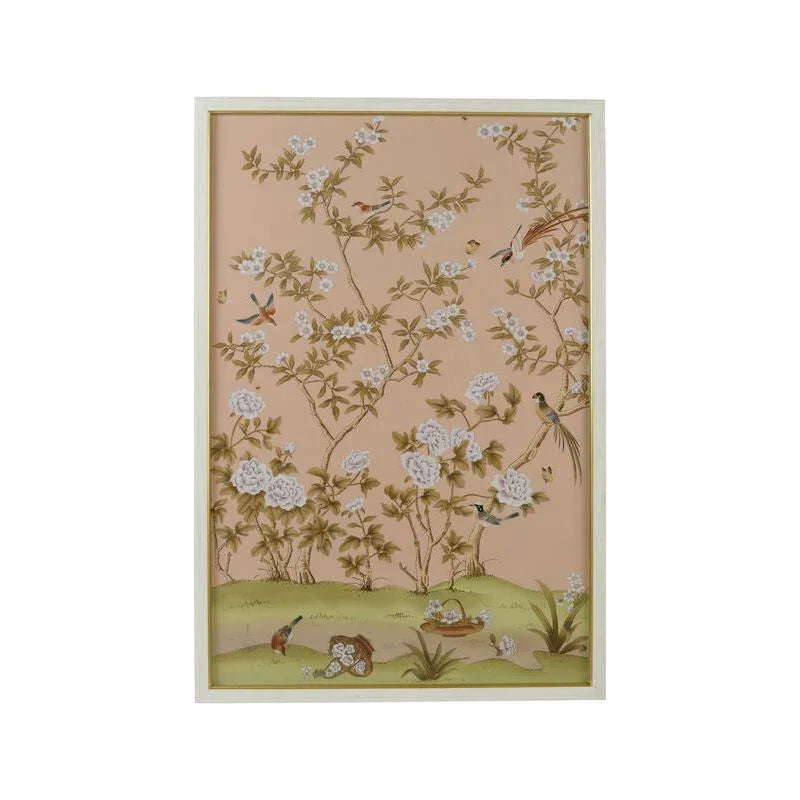 Edgedale Panel Peach Hand Painted Artwork-Framed Wall Art-Chelsea House-Panel A-LOOMLAN