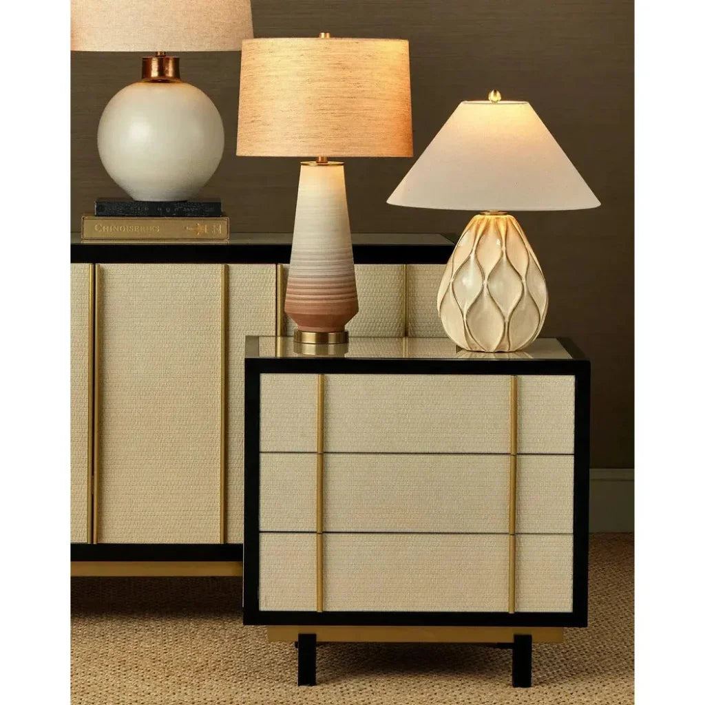 Edgemoor Ceramic and Metal Beige Table Lamp - LOOMLAN - Currey & Co - Table Lamps