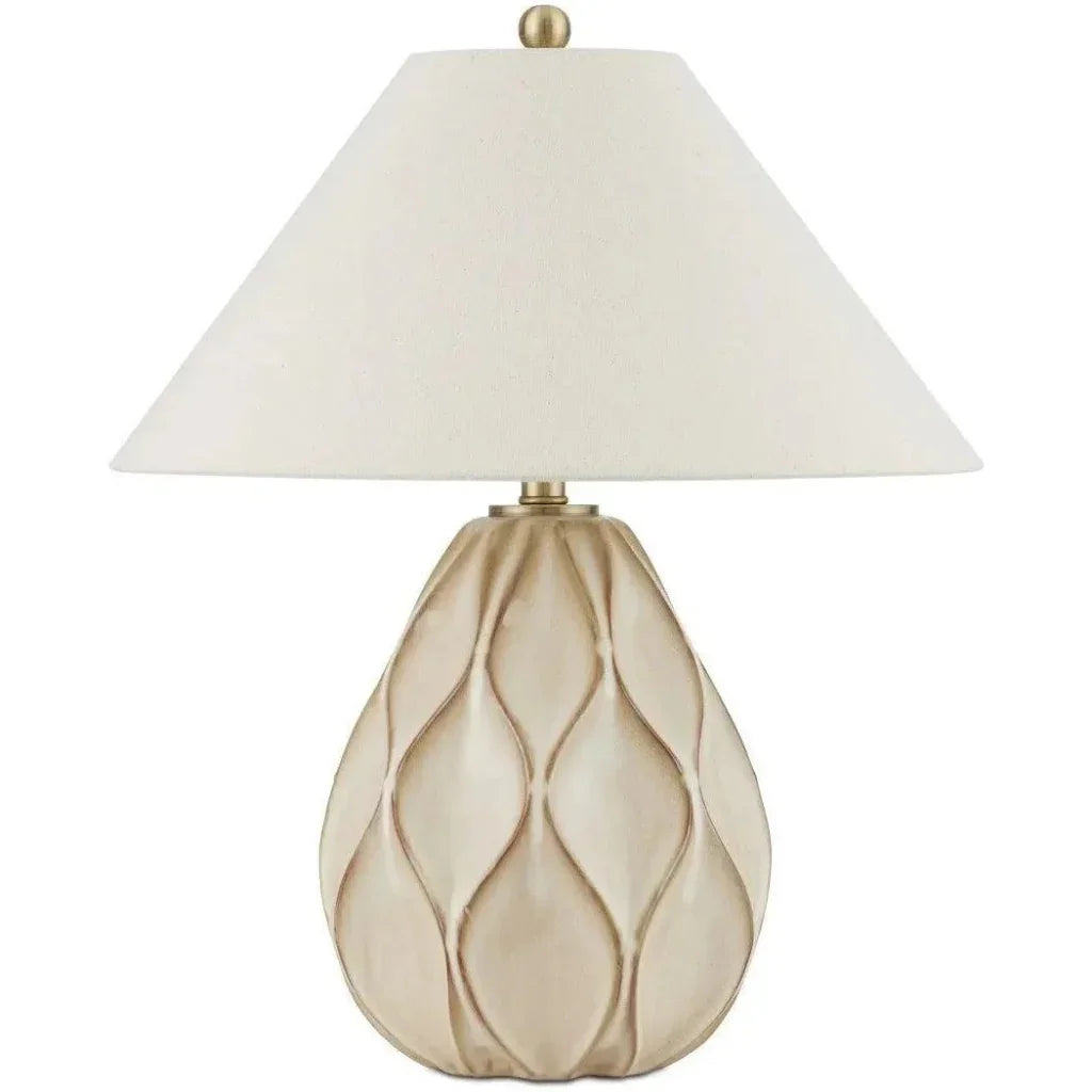 Edgemoor Ceramic and Metal Beige Table Lamp - LOOMLAN - Currey & Co - Table Lamps