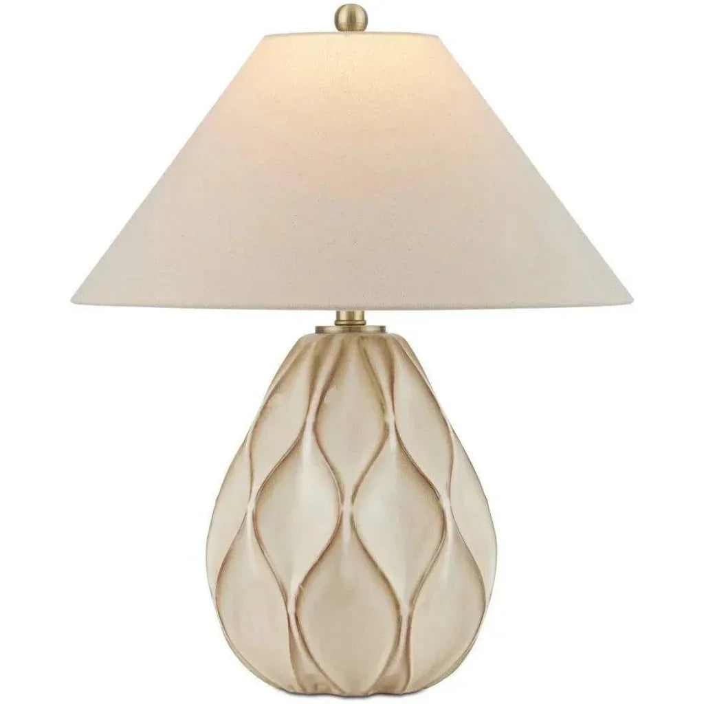 Edgemoor Ceramic and Metal Beige Table Lamp - LOOMLAN - Currey & Co - Table Lamps