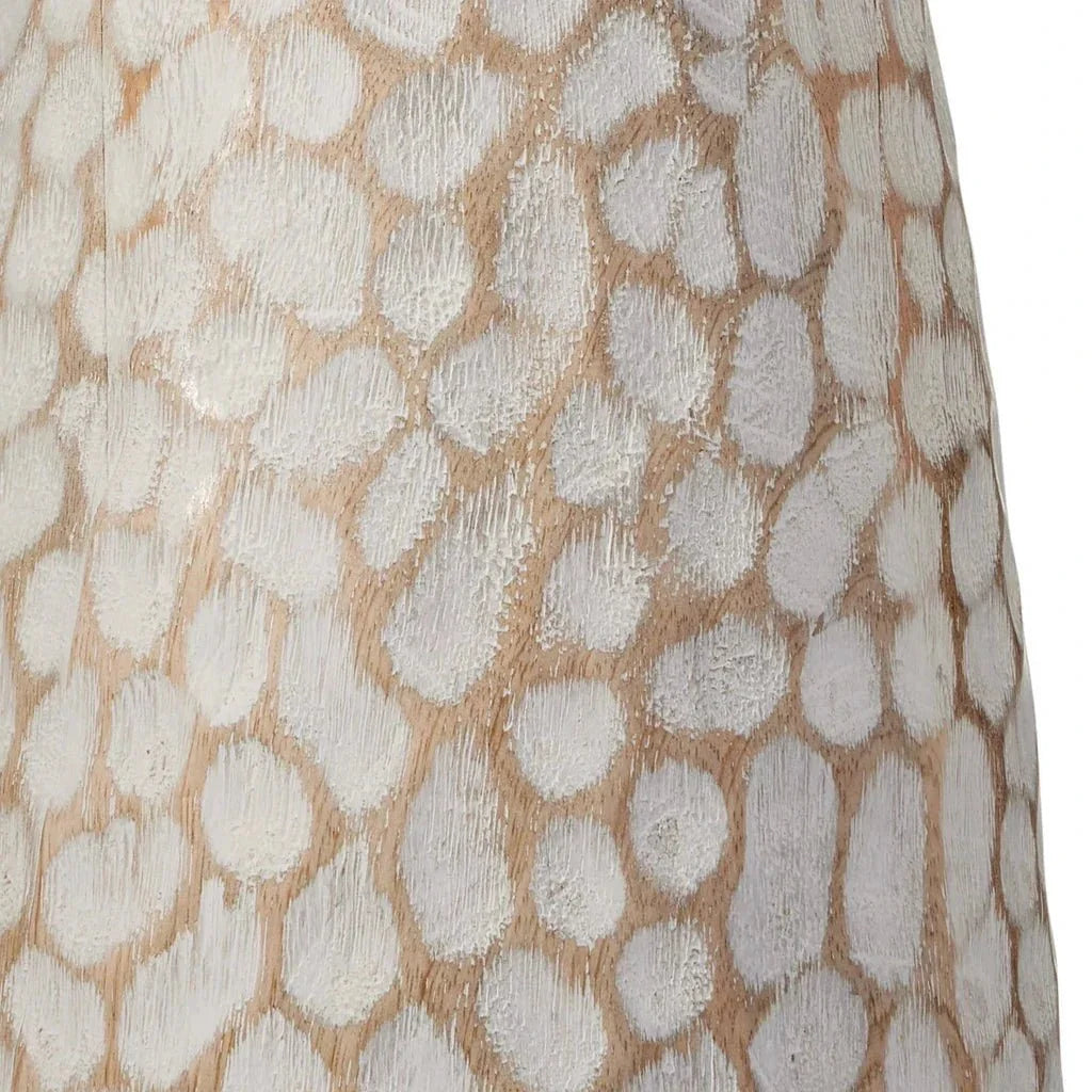 Edwell Whitewash Hand - Carved Wood Table Lamp - LOOMLAN - Currey & Co - Table Lamps