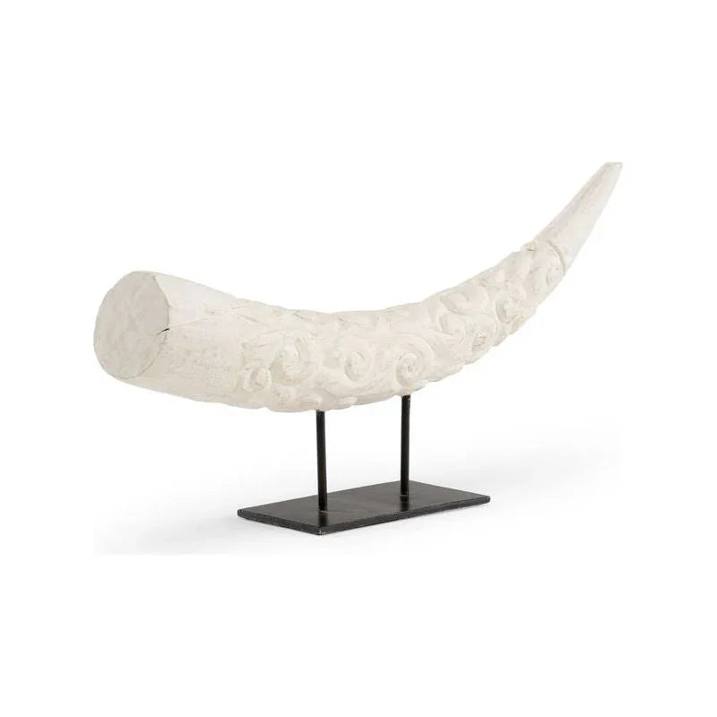 Elephant Tusk Hand Carved In Wood Sculpture - LOOMLAN - Wildwood - Statues & Sculptures