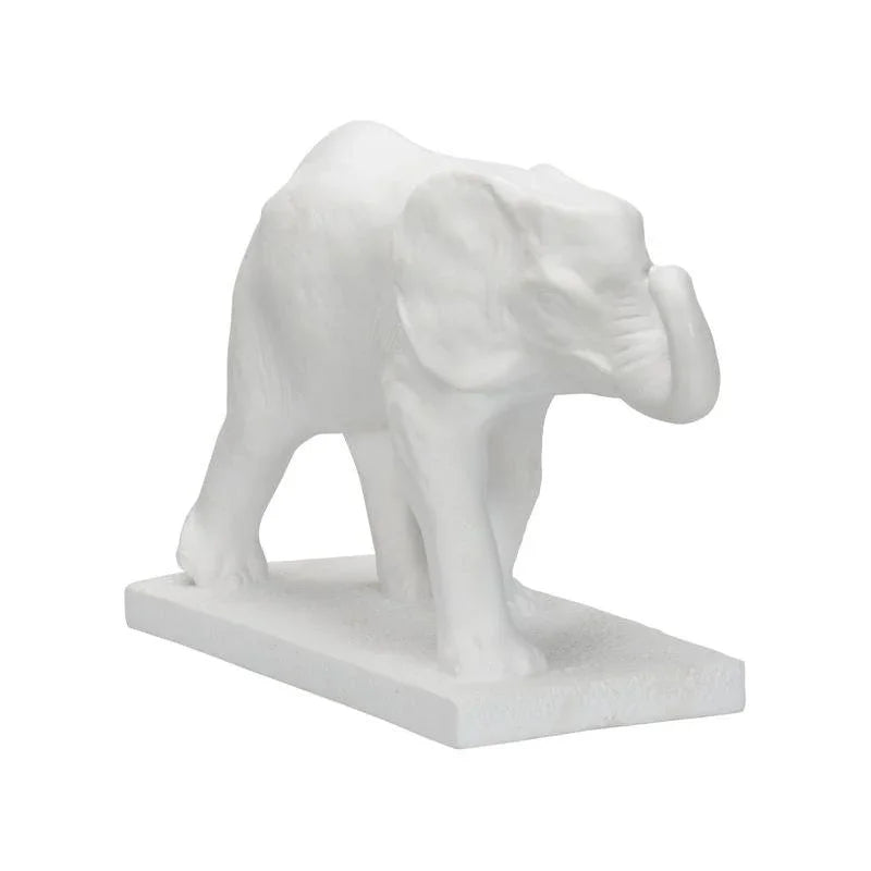 Elephant White Resin Design Sculpture - LOOMLAN - Chelsea House - Statues & Sculptures