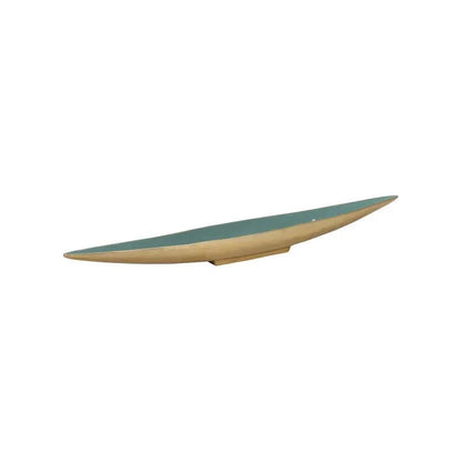 Elongated Gold Finish Enameled Oval Bowl -- view 2
