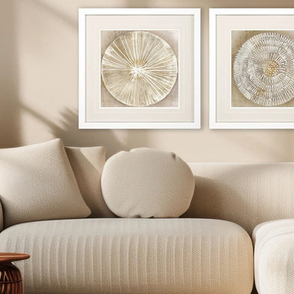 Emboss Beauty Beige Canvas Art