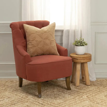 Embroidered Orange Brown Couch Pillow Insert - LOOMLAN - LOOMLAN - Throw Pillows