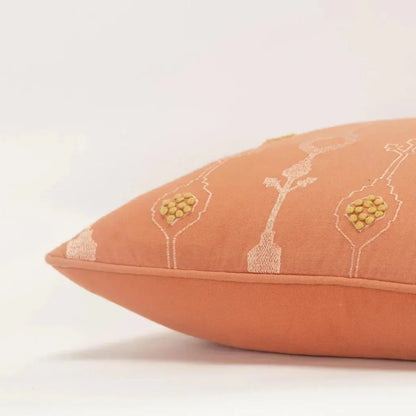 Embroidered Orange Couch Pillow With Insert - LOOMLAN - LOOMLAN - Throw Pillows