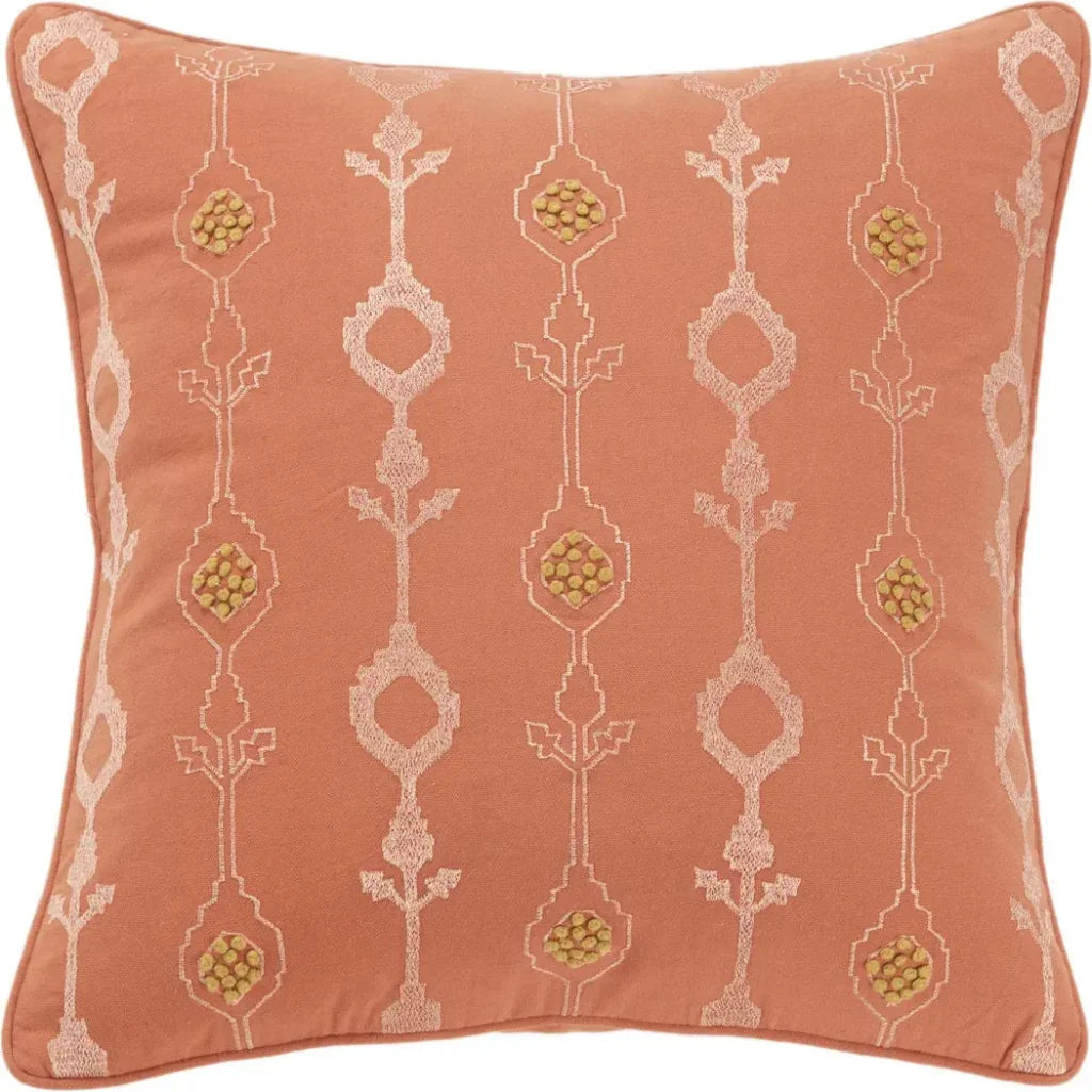 Embroidered Orange Couch Pillow With Insert - LOOMLAN - LOOMLAN - Throw Pillows