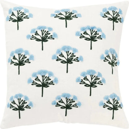 Embroidery Blue Couch Pillow With Insert - LOOMLAN - LOOMLAN - Throw Pillows