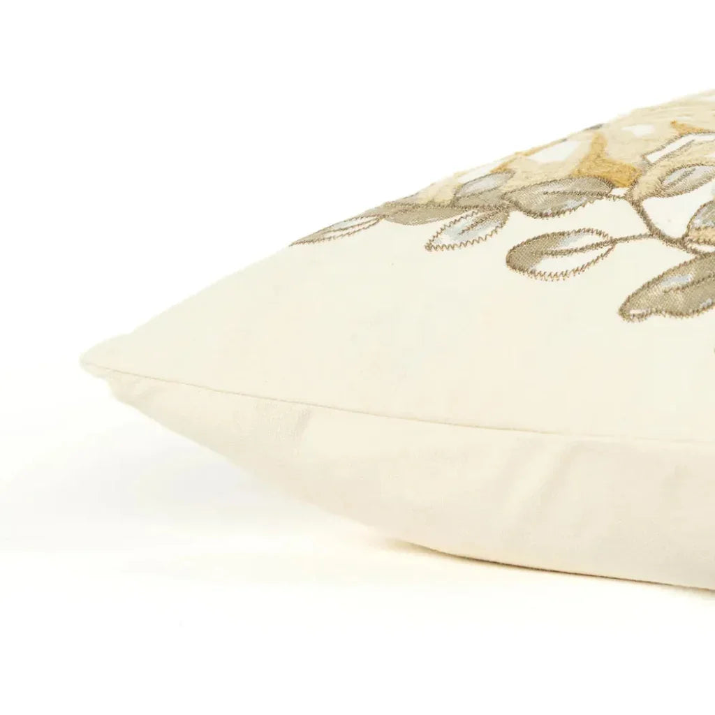 Embroidery Pumpkins Khaki Pillow With Insert - LOOMLAN - LOOMLAN - Throw Pillows