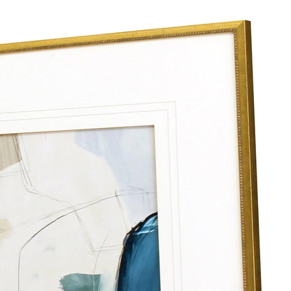 Emerging Wood Frame Blue Canvas Art 2PC