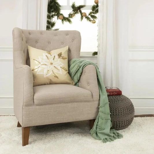 Emily Embroided Floral Decorative Pillows For Bed - LOOMLAN - LOOMLAN - Throw Pillows