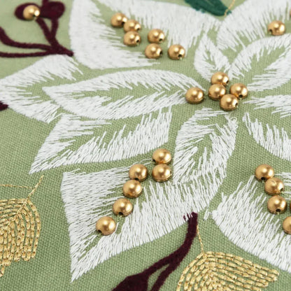 Emily Embroided Floral Decorative Pillows For Bed - LOOMLAN - LOOMLAN - Throw Pillows