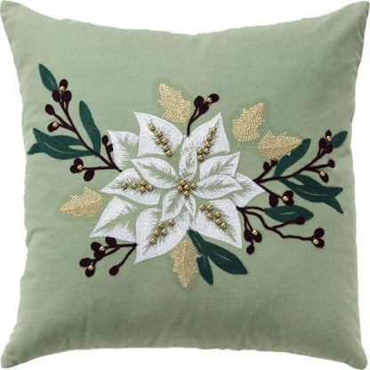 Emily Embroided Floral Decorative Pillows For Bed - LOOMLAN - LOOMLAN - Throw Pillows